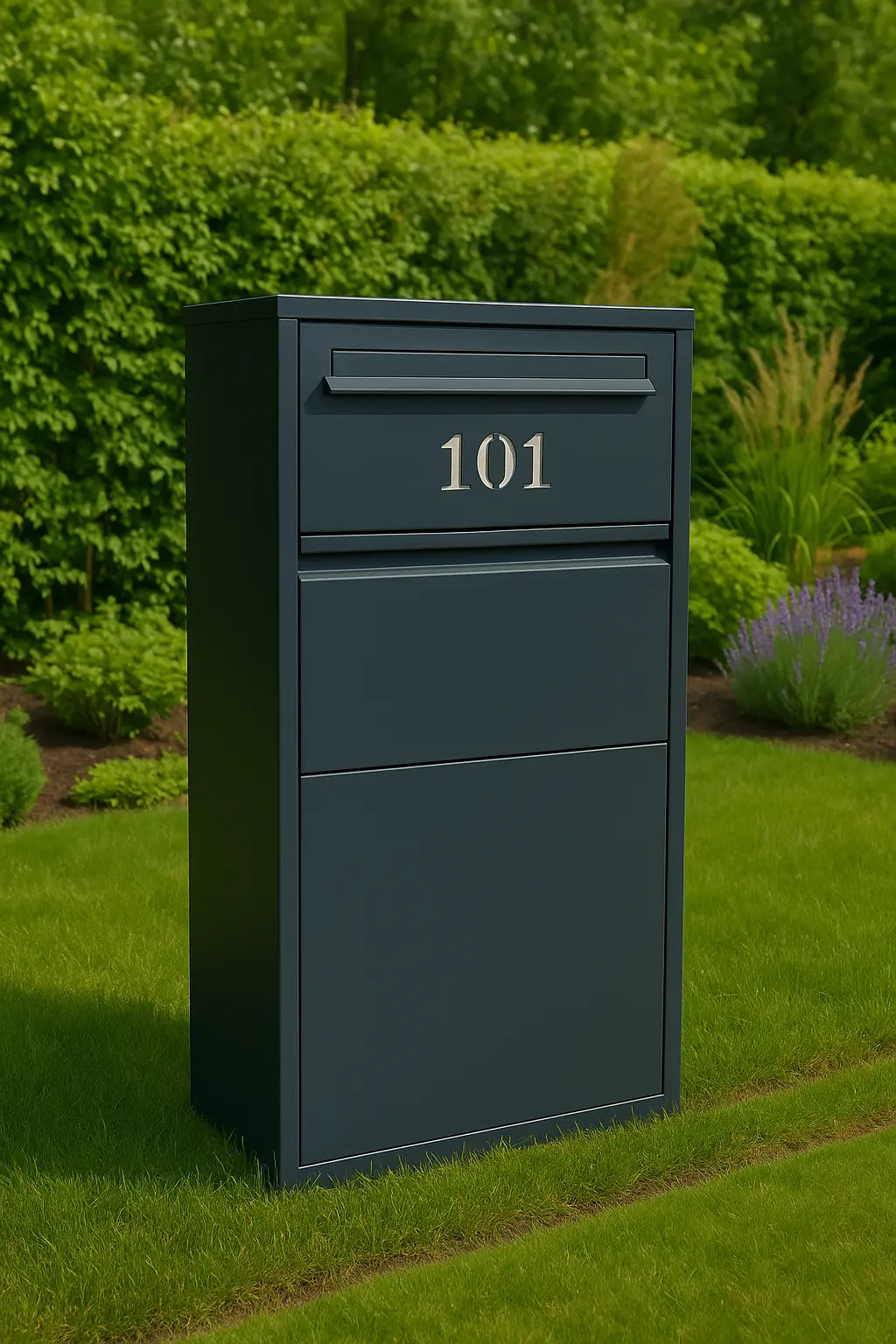 Paketbriefkasten mit lasergeschnittener Hausnummer